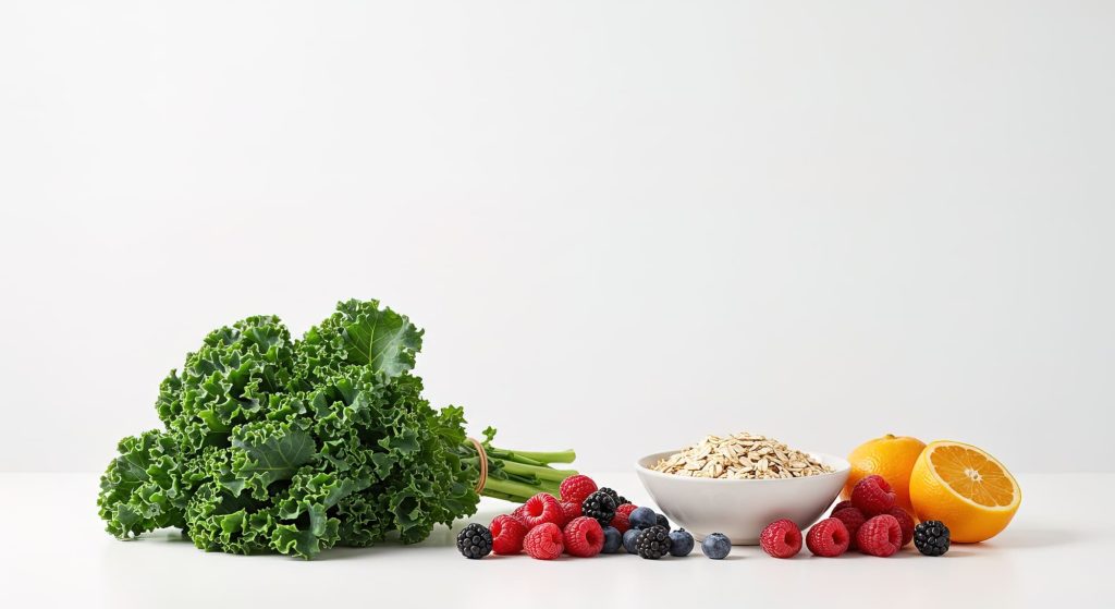 Продукты питания на светлом фоне